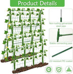 32 x 53 Inch Cucumber Trellis for Climbing Plants Outdoor A-Frame Garden Trellis for Raised Bed Detachable Sturdy Garden Plant Support Trellis for Small Plant Vegetable Flower Grape with Climbing Net - Image 3