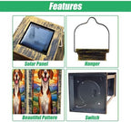 Solar Lantern Stained Glass Beagle Dog Sunset Floral Accents Vintage Flowers Outdoor Waterproof Hanging Solar Light Outside Lights for Patio Yard House Lawn Decor Birthday Gifts for Women Mom - Image 3