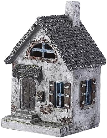 Garden House Shape Decor Resin Small House Miniature Home Outdoor Decoration by FONDOTIN
