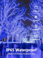 4 Pack Solar Christmas Lights Outdoor Waterproof, 132FT 400LED Solar String Lights Green Wire Fairy Lights, Solar Twinkle Lights with 8 Lighting Modes for Xmas Garden Decorations (Blue) - Image 4