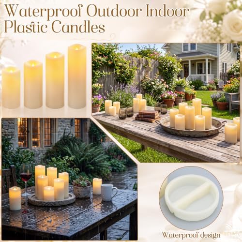 Retisee 100 Pack Waterproof Flameless Candles with Remote Timer LED Battery Operated Candles Long Lasting (H 4" 5" 6"7" x D 2.2") for Halloween Wedding Christmas Festival Home Fireplace Outdoor Indoor - Image 5