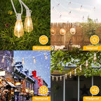 Brightever 100FT Outdoor String Lights 52 Bulbs, Waterproof Patio Lights - Image 5