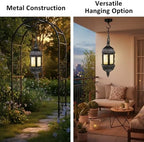 2Pcs Moroccan Lantern, Hollow Vintage Hanging Candle Lantern Metal Ramadan Decorations for Home Indoor Outdoor - Image 3