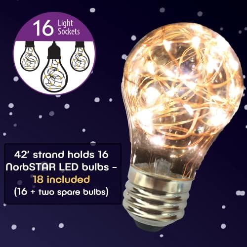Norb NorbSTAR Star-Filled LED String Lights - Decorative LED 42 Foot Lights for Indoor & Outdoor, Warm White, Perfect for Weddings, Events, Patios, Bedrooms & Ambient Lighting, Energy-Efficient - Image 3