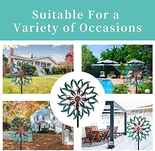 Stargarden Metal Wind Spinner,Two-Way Wind Sculptures,360 Degrees Kinetic Wind Spinners for Yard and Garden - Image 6