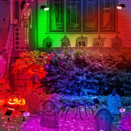 Consciot Solar Spot Lights Outdoor, Halloween Decorations, Color Changing - Image 3