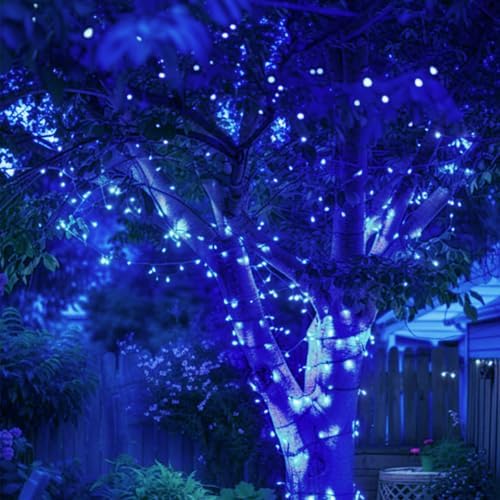 KAQ 2pack 500LED Solar String Lights Outdoor Waterproof Blue - Image 3