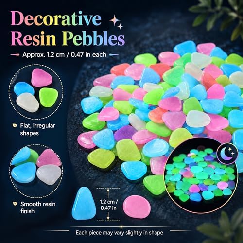 Glow in the Dark Rocks Outdoor, Night Guide Pebbles for Aquarium, Luminous Garden Stones for Landscape Decor, Yard, Walkway & Planter (1000, Yellow) - Image 3