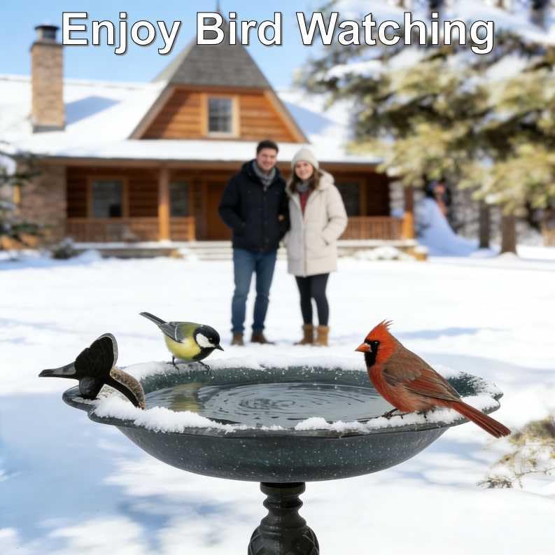 Classic Copper Bird Bath for Outdoors 22 Inch, Weather-Resistant Bird Feeders Decor for Garden, Patio​ or Yard - Image 5