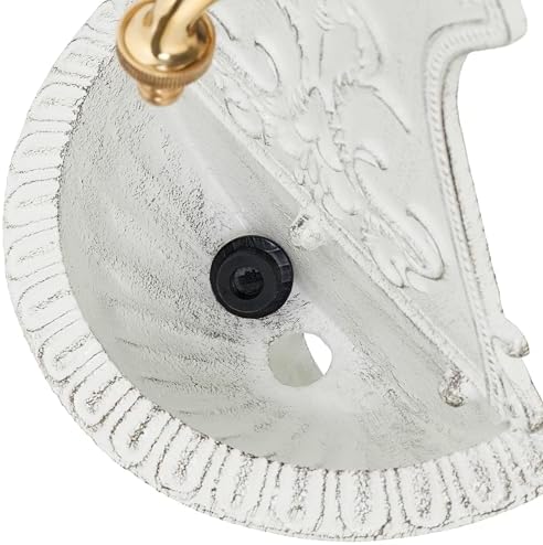 Relaxdays Wall Fountain, Antique Design, Basin & Tap, Water, for Garden & Patio, 42 x 24.5 x 11.5 cm, Cast Iron, White, Brass - Image 7