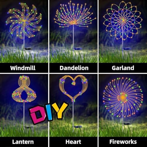 6 Pack Solar Lights (Firework Light Warm Multicolor) - Image 5