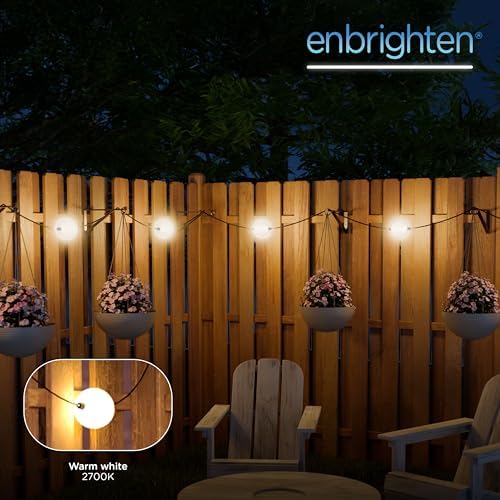 Enbrighten Globe Outdoor String Lights, 44ft, 12 Lights, White Light Only - Image 2