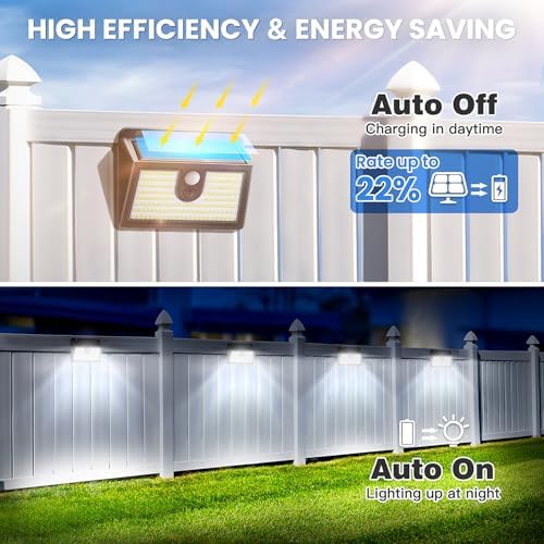 [16 Packs] Solar Motion Sensor Outdoor Lights, Super Bright Solar Lights Outdoor Waterproof, 3 Lighting Modes Security Wall Light for Outside Walking Dog Fence Backyard Deck Garden Door Step Garage - Image 2