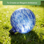 Lily's Home Glass Gazing Ball, A Colorful Addition to Any Garden or Home, Ideal As a Housewarming Gift. 10 Inch (Calming Water) - Image 2