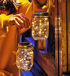 Lxcom Lighting Solar Mason Jar Light, Hanging Garden Light, LED Waterproof Best Terrace Lawn Decoration, Warm Light, Pack of4 - Image 4