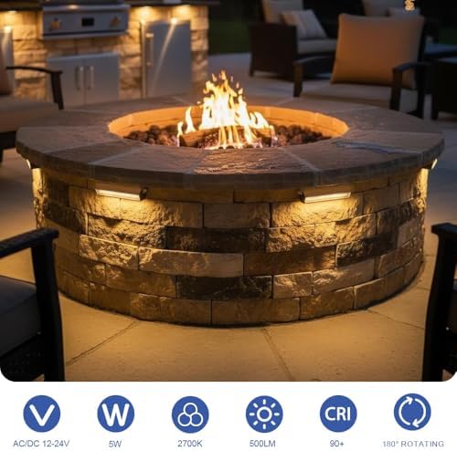 JESLED 8 Pack 7 inch Retaining Wall Lights, Low Voltage Hardscape Lighting - Image 3