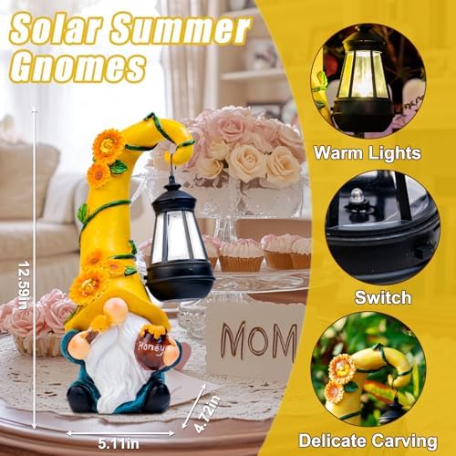 twinbling Birthday Gifts for Women Mom Garden Gnome Statue - Image 4
