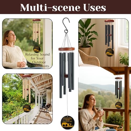 Personalized Cowboy Memorial Wind Chime – “Riding with The Angels” Custom Name & Years – Western Horse & Cross Design – Outdoor Sympathy Gift for Loss of Loved One – Remembrance Windchime - Image 7