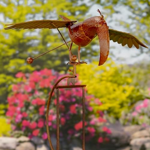 Flying Bird Metal Rocking Stakes in a Painted Rusty Finish (Toucan) - Image 2