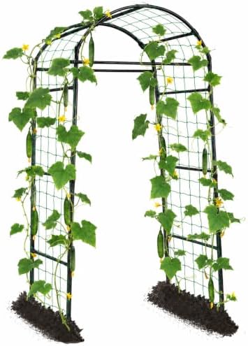 Garden Arch Cucumber Trellis for Climbing Plants 6.7ft Black by yotoworthgardenhome