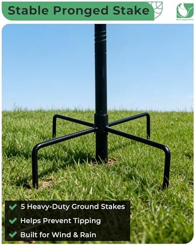 13" Metal Bird Bath for Outside 3" Deep Removable Bowl with Stake - Image 3