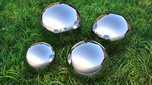 Lulu Decor, Size 12 Silver Stainless Steel Gazing Mirror Ball, Smooth Reflective Shiny Garden Decoration Globe - Image 5