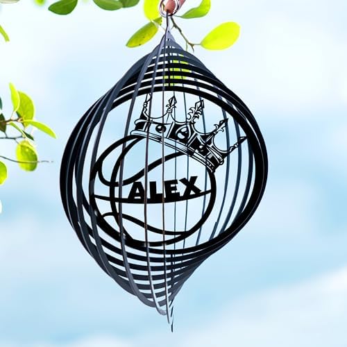 Personalized Golf Outdoor Wind Spinner Sublimation Custom Name Metal Art Kinetic Ornament Laser Cut 3D Decor for Lawn Patio Porch Indoor Garden Yard Golf Lovers Dads Father Presents (Basketball) by Handmadetneonsign