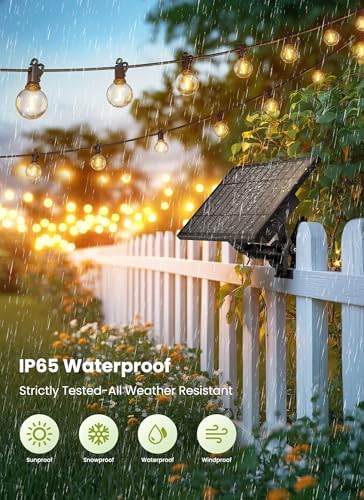 Brightown 208FT Solar String Lights Outdoor, IP65 Waterproof, Remote, Timer - Image 3