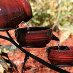Smart Solar 23941R01 Ceramic Solar Cascade Fountain, Lava Red Finish, Powered by Included Separate Solar Panel, No Operating Costs or Wiring Required Small - Image 3