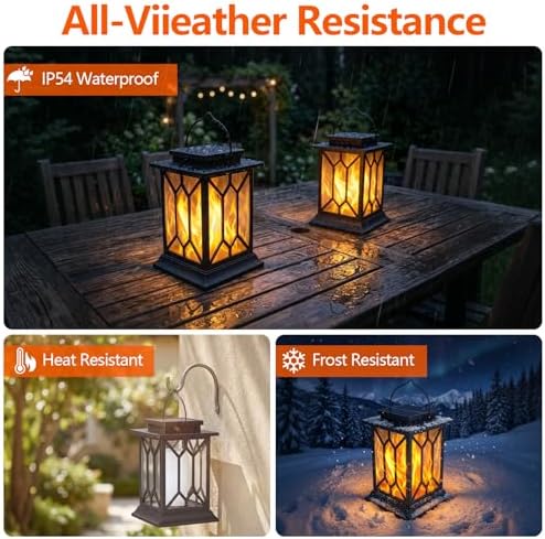 4 Pack Solar Lanterns Outdoor Waterproof Hanging Lights - Image 4