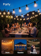 25FT G40 LED Globe Outdoor String Lights with 25 Plastic Shatterproof Bulbs - Image 6