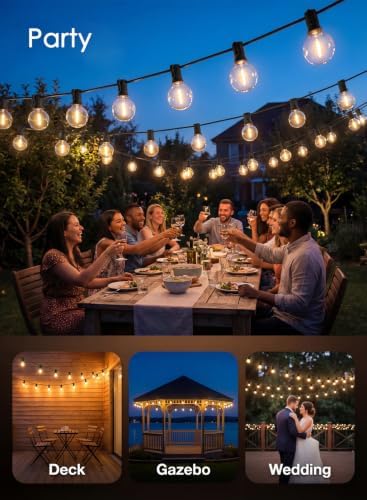 25FT G40 LED Globe Outdoor String Lights with 25 Plastic Shatterproof Bulbs - Image 6