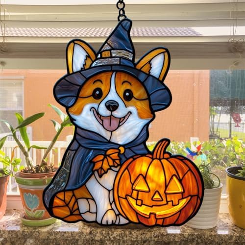 Cute Halloween Corki Acrylic Suncatcher - Image 4