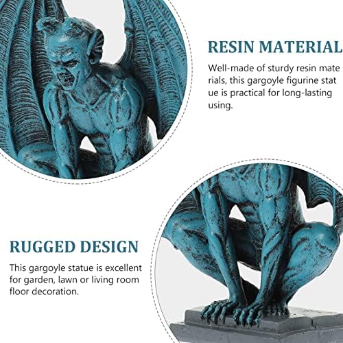 HOMSFOU Gargoyle Statue Devil Gothic Statue Outdoor Statues Home Decoration Figurines for Outdoors Outdoor Decor Gargoyle Figure Garden Decor Garden Statues Resin Demon Coat Hanger - Image 5