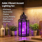 Vela Lanterns Decorative Indoor Lantern with LED Lights, Purple, L, 2-Pack - Image 4