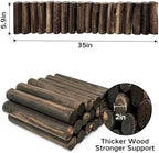Wood Garden Fence, Natural Wooden Solid Log Edging Border Decorative for Flower Bed Barriers and Landscape Fencing (8PACK) - Image 2