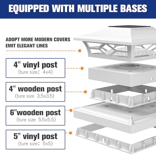 VOLISUN 6Pack Solar Post Cap Lights, 2 Color Modes Deck Lights, White - Image 4