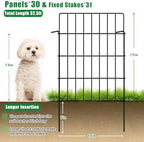 30 Pack Decorative Garden Fence Total 32.5ft (L) x 24in High 1.44" Gap Metal Wire Rustproof Small Animal Barrier Fence Easy Assembly Patio Yard Seedlings Protection Fencing Border Black - Image 2