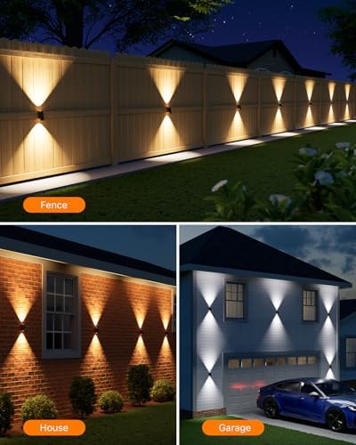 8 Pack Warm/Neutral/Cool White Solar Power Fence Lights Up and Down - Image 5