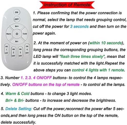 Kiven LED Smart Timer Black Foot Pedal Push Switch Mini Accent uplight Color Changing Wall Light Stepless Dimming with Intelligent Remote Control & Non-Trace Nail for Living Room-B - Image 7