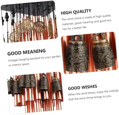 Copper Wind Chime Balcony Ornament for Garden and Yard Vintage Red - Image 3