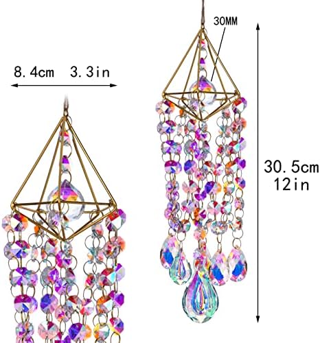 Hanging Wind Chime Style Garden Suncatcher and Glass Guardian Angel Suncather - Image 3