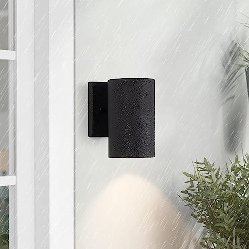 mirrea 7" Modern Outdoor Porch Wall Light, Matte Black, Pack of 2 - Image 3