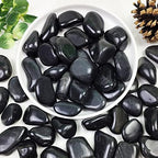 YISZM 10lbs Black Pebbles for Plants, 1-2 Inch High Polished Natural River Rocks for Landscaping, Decorative Stones Vase Filler Fish Tank Aquariums Garden Outdoor and Indoor DIY by YISZM-ForYourNaturalLife