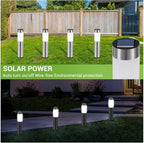 8 Pack Solar Pathway Lights Outdoor, Solar Walkway Lights with Polished Stainless Steel Layer, IP45 Waterproof Outdoor Solar Lights for Garden Yard Landscape Driveway Patio Deco - Image 6