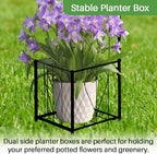 90" Garden Arbor Metal Arch Trellis for Climbing Plants with Planter Box - Image 7