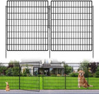 10 Panels Garden Fencing Animal Barrier with Lock, 33 in(H) X 24 ft(L) Dog Fence Outdoor for Yard Rustproof No Dig Decorative Tall Garden Fence Metal Wire Panel Border Rabbit Ground Stakes Fencing by KYATE