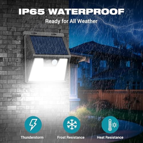 Peasur Solar Lights Outdoor [10 Pack], Solar Motion Sensor Outdoor Lights, Security Light 3 Working Modes, Waterproof for Outside Garden Yard Fence - Image 4