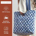 Maison d' Hermine Shopping Bags Cotton Quilted Tote Bag with Zipper Pockets - Image 4