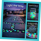 OSALADI Resin Pebbles Outdoor Decorative Stones Glow the Dark for Garden and Yard 500pcs Recharge in Sunlight Glowing Landscaping Stones and Random Color and Pet Friendly for Fish Tanks - Image 3